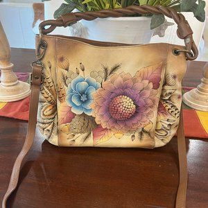 Handbag 'Flowers' by the brand Anuschka - Finest leather / cowhide